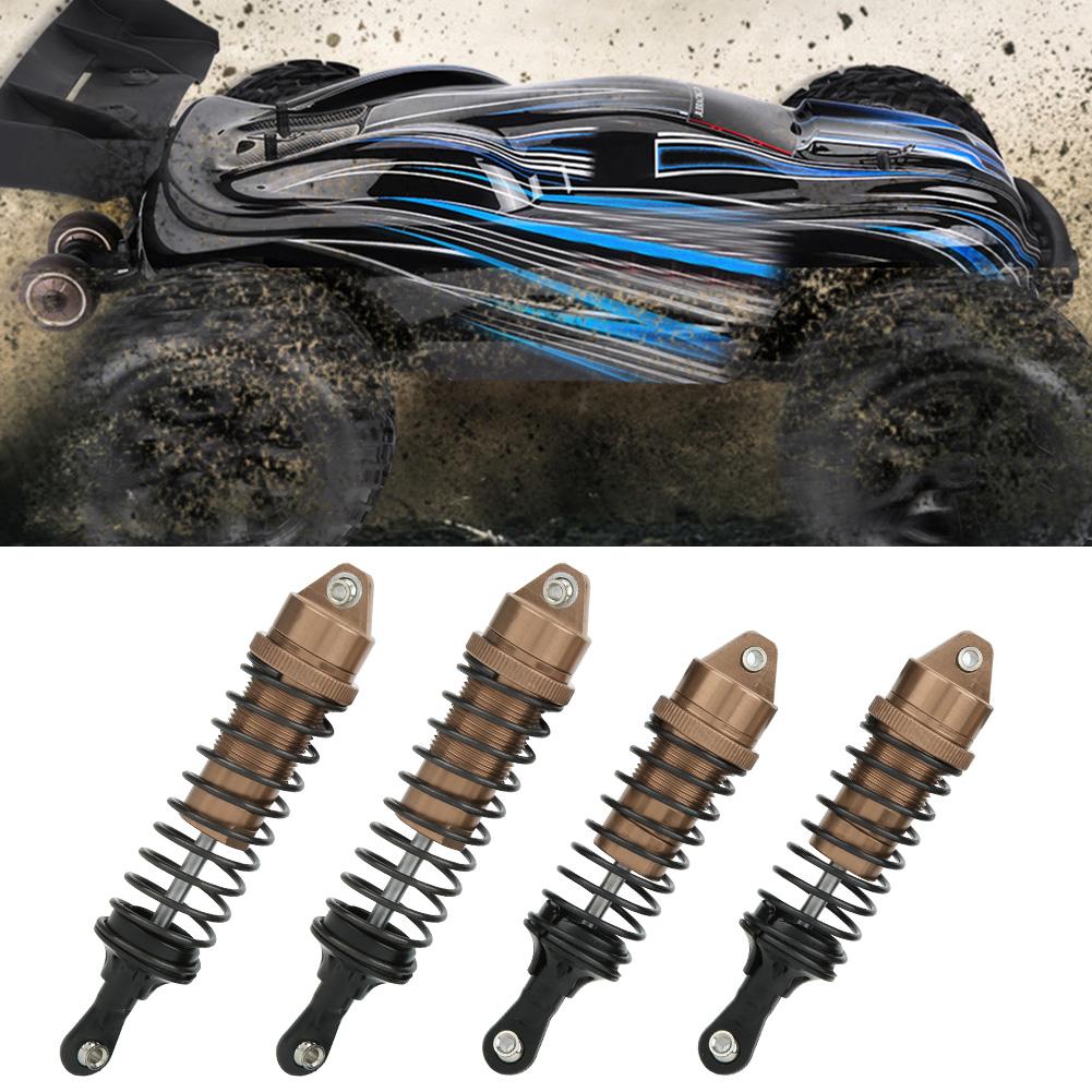 4pcs Aluminum Alloy Metal Front Rear Shocks Struts Damper Fit for 1 10 Traxxas SLASH RC CarLight Coffee