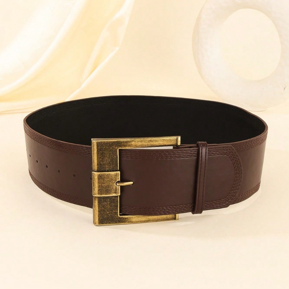 Vintage Maillard Stijl Brede Versie Riem Dames Taille en Dunne Bijpassende Rok