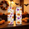 Straight Cup 591ml Halloween elements Straw Cup Gift Cup Hot Cold Tumbler Insulated Travel Cup Portable Tumbler