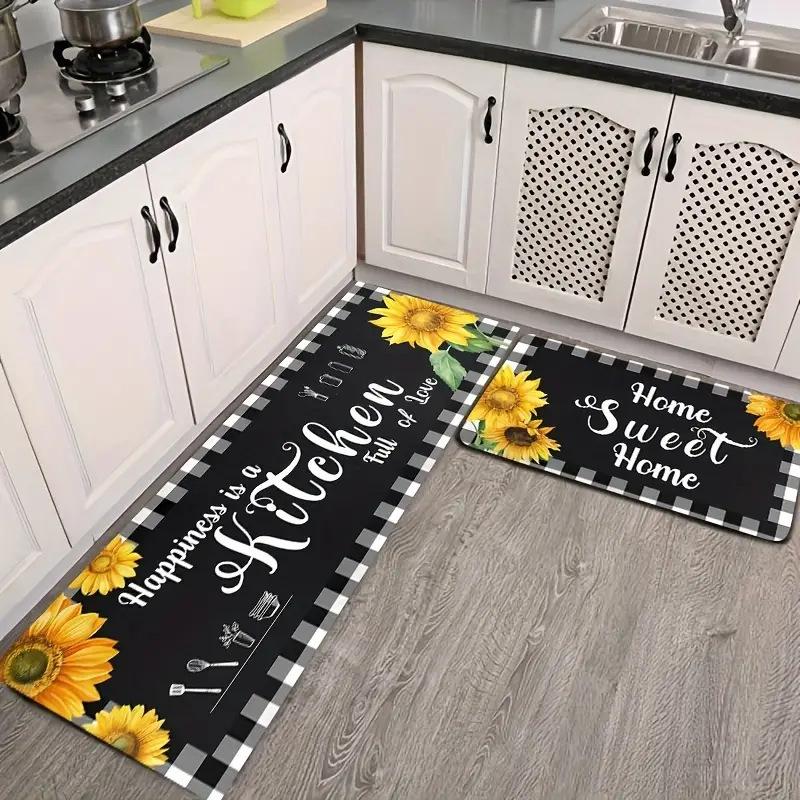 Colorful Wood Print Kitchen Mat Soft Thickened Kitchen Floor Mat Waterproof Non-slip Oil-proof Floor Mat Runner Rug