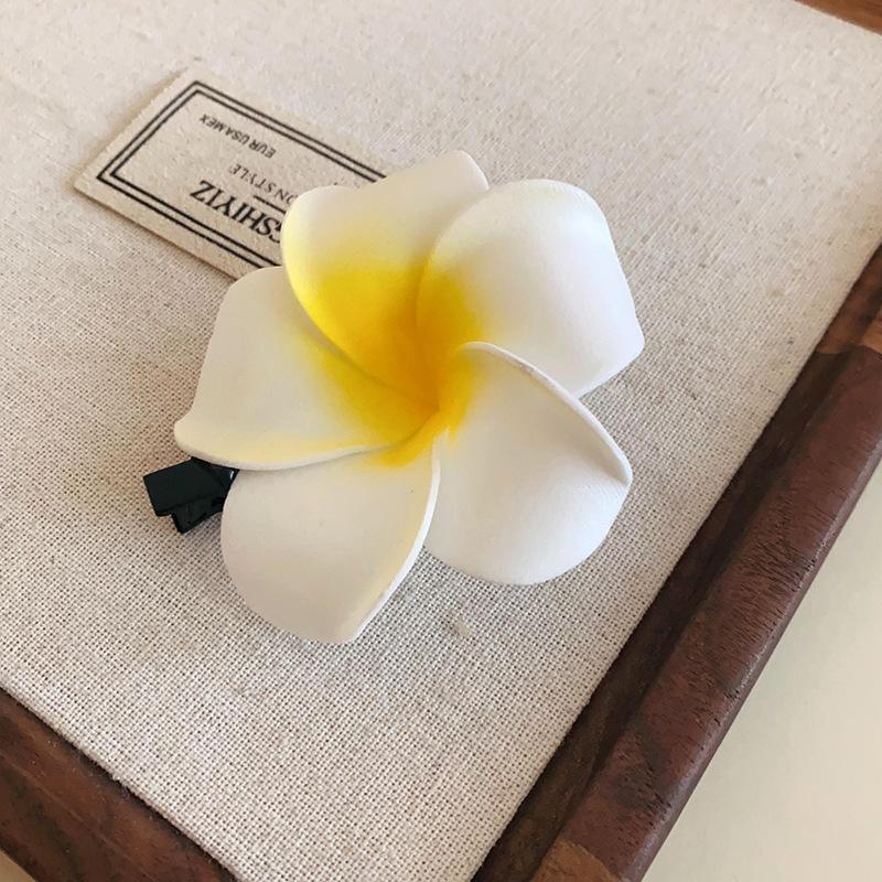 Fairy Chiffon Pearl Flower Tassel Hair Clip - Vacation Style Duckbill Bangs Accessory