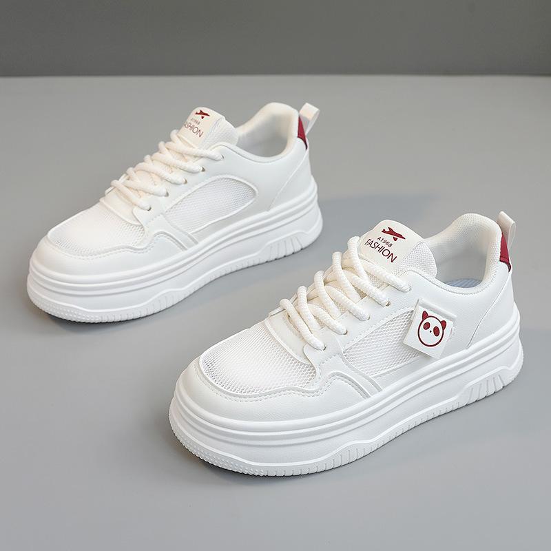 

[Customized] F162 new little white shoes women s 2025 summer breathable mesh sports shoes versatile board shoes with thick soles 40