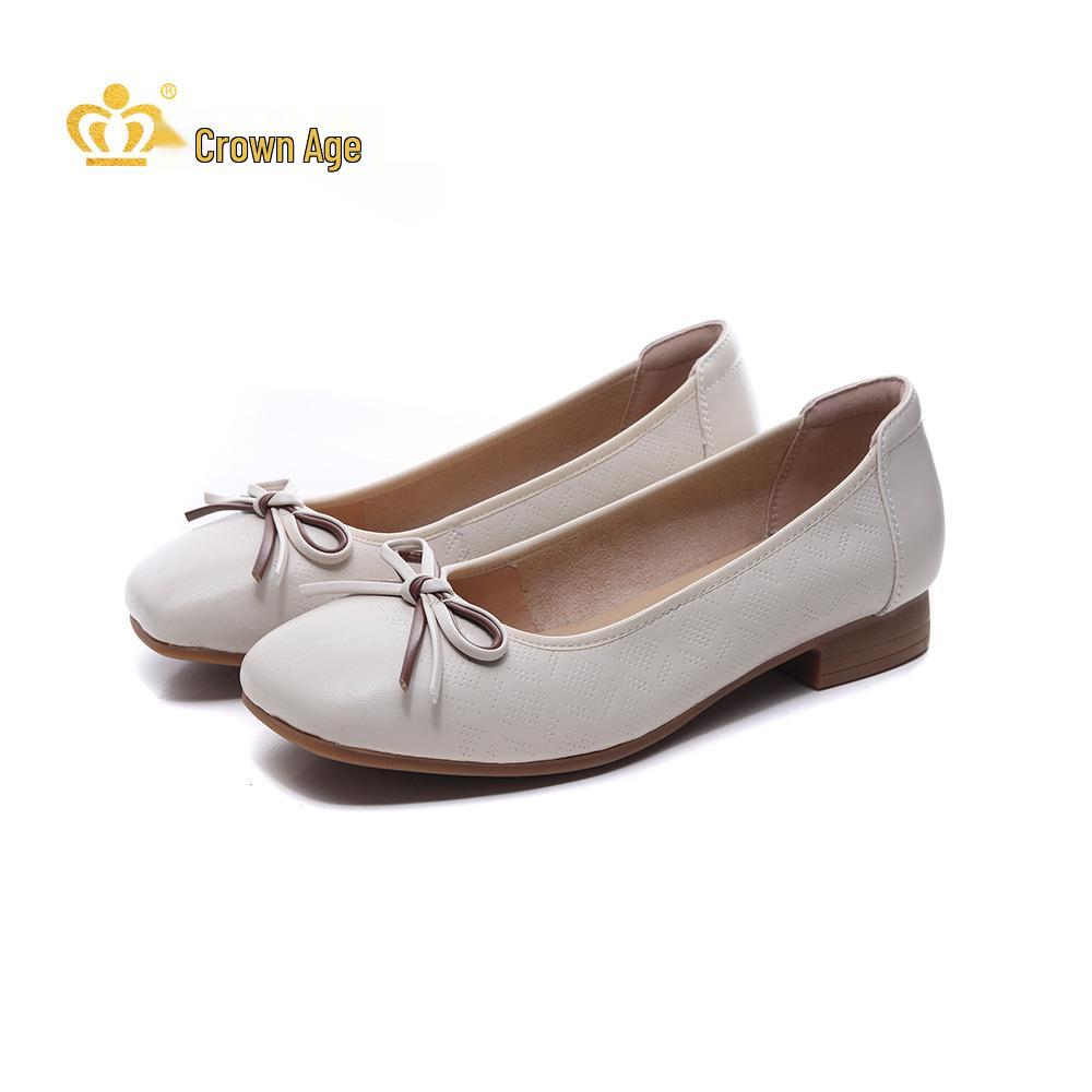 Dámske mokasíny z pravej kože s nízkym podpätkom, protišmykové - Mäkká podrážka a povrch pre pohodlie na jar a na jeseň