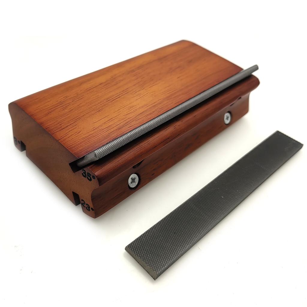 3/23/35-Degree Fret End Bevel File  3-in-1 Fret File Guitar Fret End Trimming, Leveling, and Beveling Tool