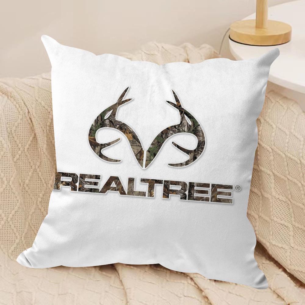 Cool R-Realtree Cushion Cover Silky Short Plush Double-Sided Printed Pillow Case for Sofa All Seasons Home Decor Gift