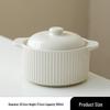Ceramic Double Boiler Stew and Egg Custard Pot with Lid