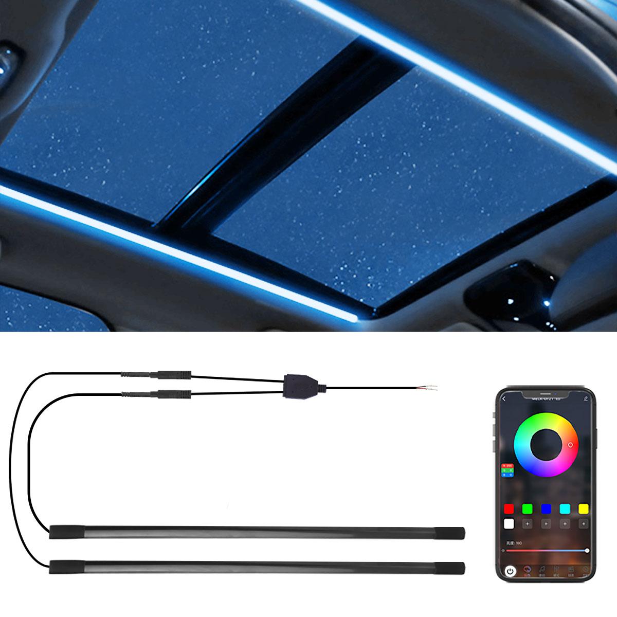 150cm Sunroof LED Strip Symphony Ambient Lamp RGB Car Roof Panoramic Skylight Ambient Streamer Lights Neon Lighting Universal 2 in 1