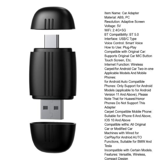 Wireless Car Adapter for Android Automatic Smart USB Dongle Google