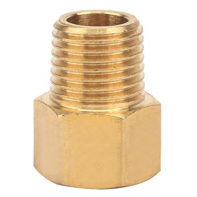 Brass Pipe Fitting Adapter for Pressure Gauge 14" BSPT Male To 14" NPT Female