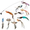 Simulation Bird Cat Toys Funny Interactive Peacock with Bell Cat Stick Toy for Kitten Playing Teaser Wand Toys Pet Cats Supplies
