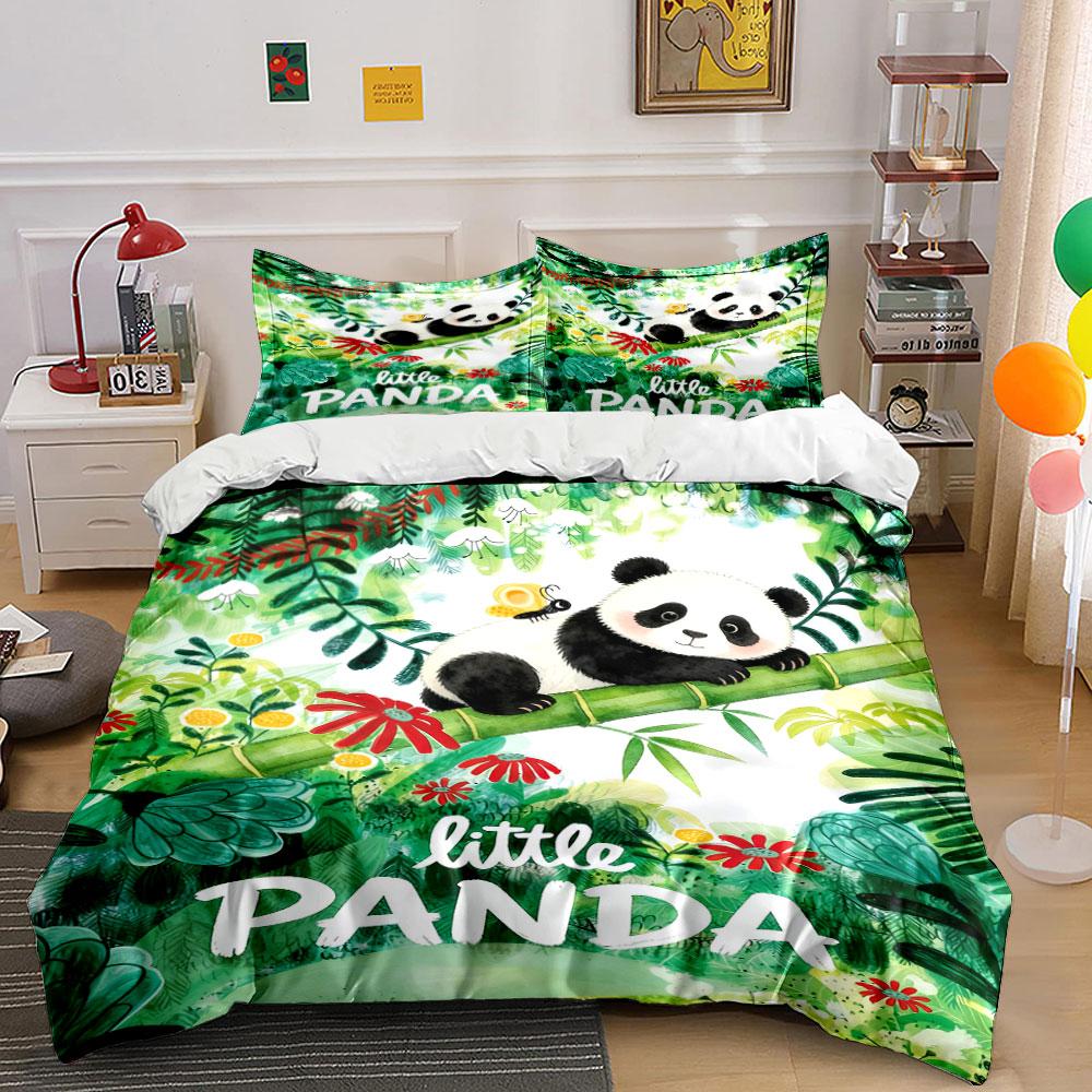 

Panda and tropical foliage. Bedding sets Duvet cover sets Duvet covers Pillowcases(1 * Duvet Cover 2 * Pillowcases, without duvet insert) 135x200cm
