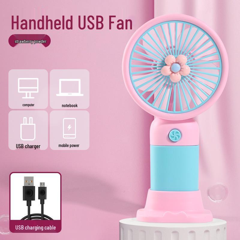 Dopamine Style USB Rechargeable Cartoon Handheld Fan