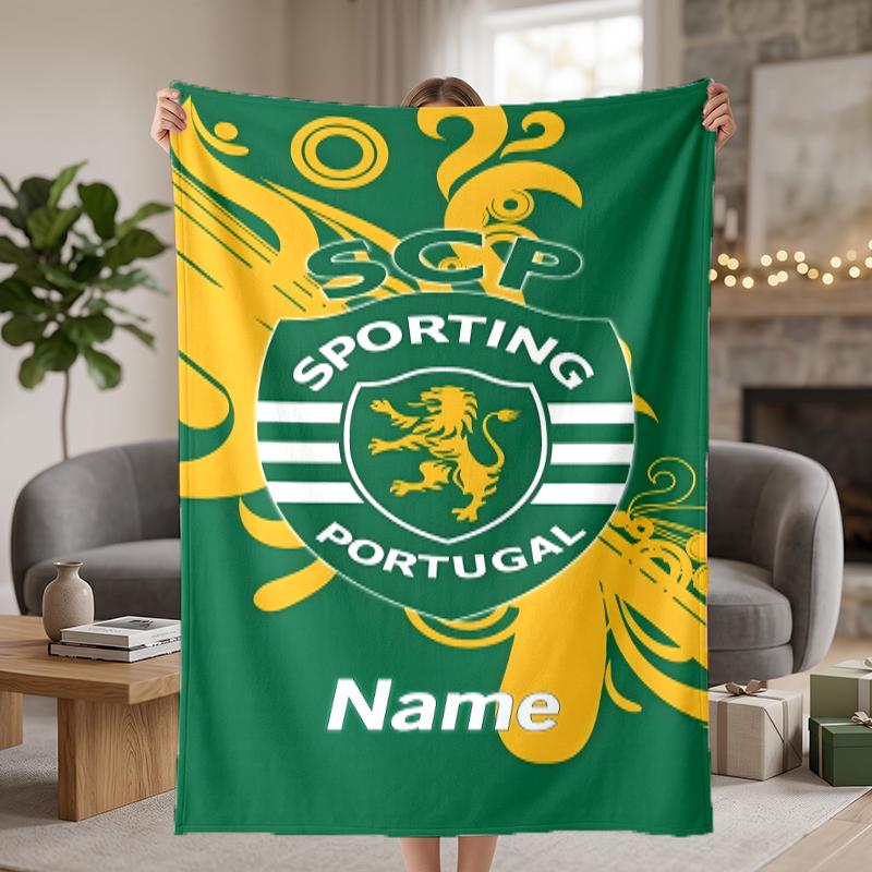 Sporting Clube de Portugal Custom Flannel Blankets Soft Warm Cozy Throws for Home Decor Holiday Gifts