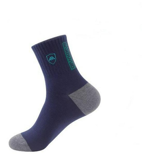 

Мужские теплые дышащие носки средней длины — однотонные, толстые, универсальные, дезодорирующие, впитывающие пот для осенних и зимних видов спорта One size nude socks тёмно-синий