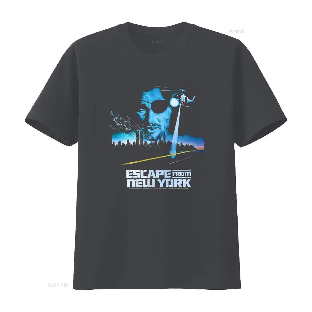 Escape From New York Helicopter Poster Mens T Shirt Snake Plissken Movie Print Vintage Washed Soft Casual Streetwear