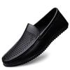 Men's Large-Size Leather Moccasins Slip-On Casual Loafers for Spring/Summer Fashion