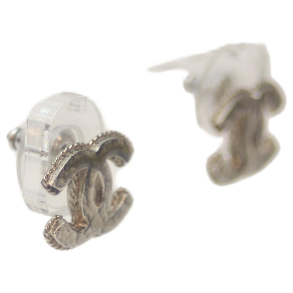 Chanel 12A Silber CC Logos Ohrring Ohrring SilberGebraucht