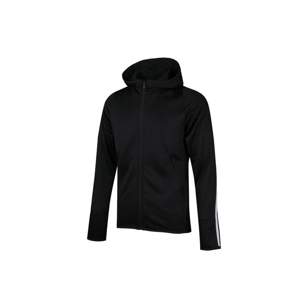 adidas 3 Stripes Jackets Men's Black Hooded Moderate Other DZ7404