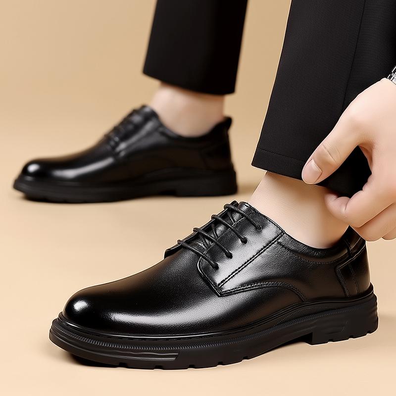 Fashion 2025 New Male Wedding Dress Shoes All-match Walking Shoes Handmade Real Leather Men Shoes Comfortable Casual Oxfords  Footwear
