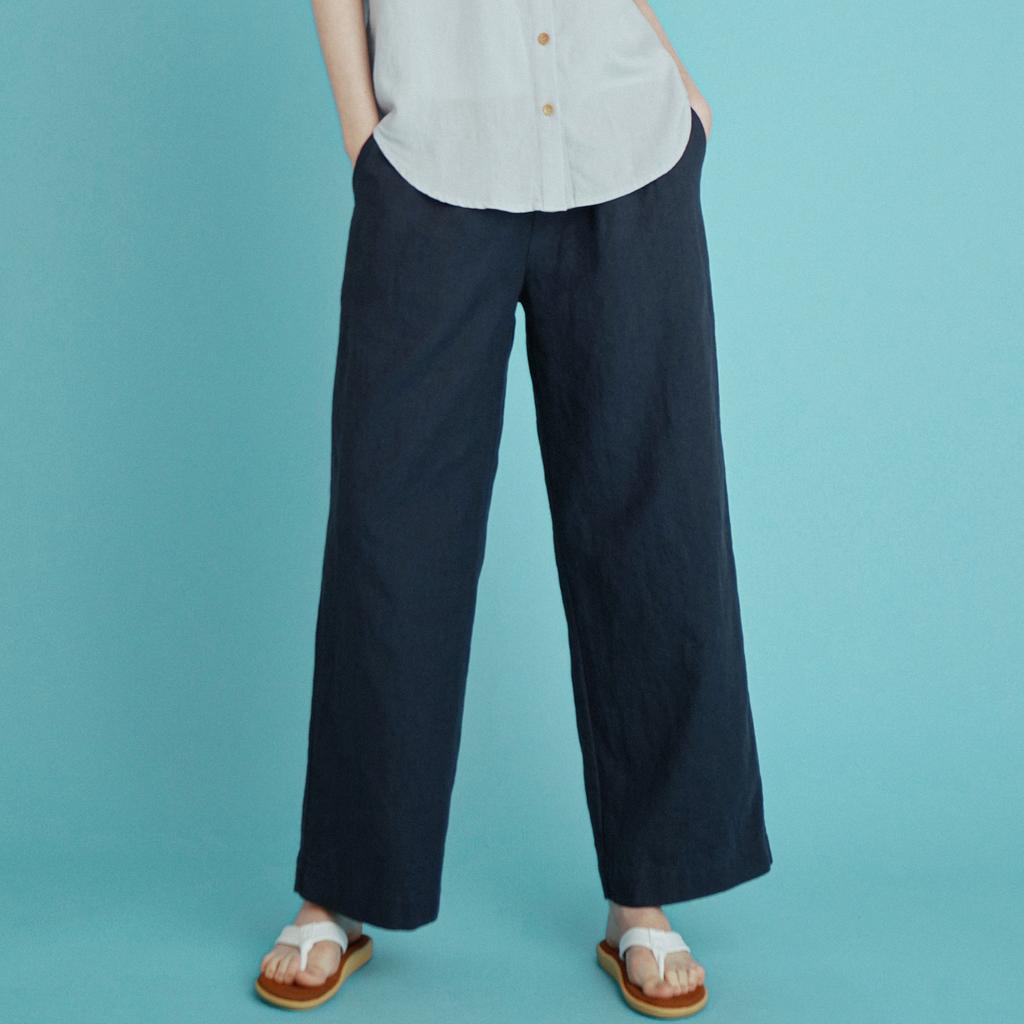 CHIQUITA Wide Long Pants (Linen) Navy 232501Snv