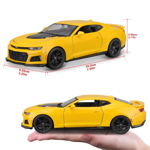 Maisto 1/24 Scale Diecast Model of the 2017 Chevrolet Camaro ZL1 In Yellow (product Number 31512 YL)