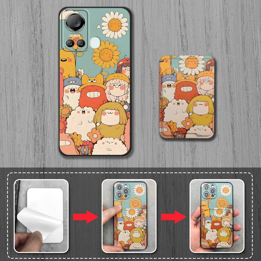 Full Wrap Durable Phone Case For Itel S18/Vision5/S663L Card Bag Dirt-resistant Protective Cute Cover TPU Card Slot