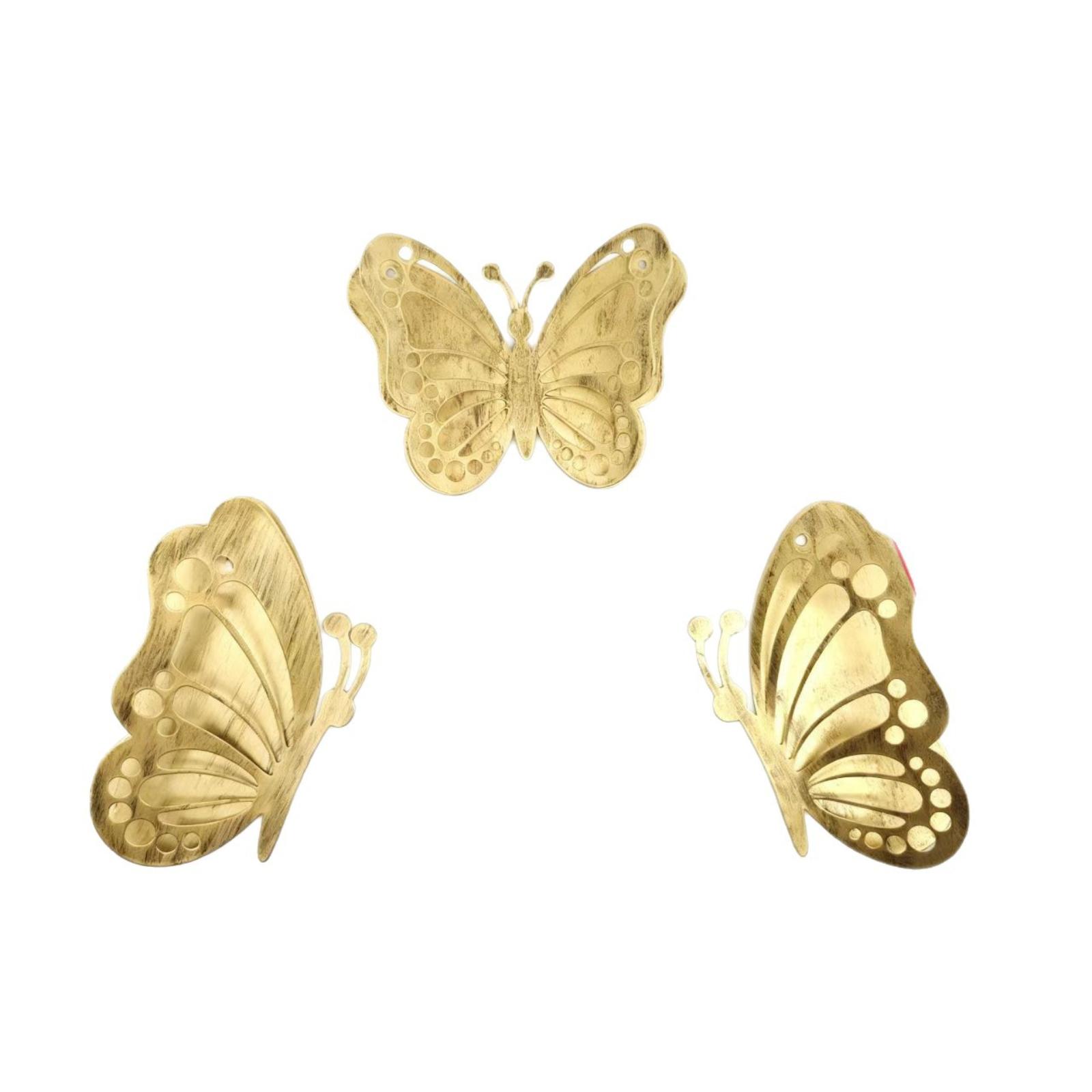 3-Piece Set Of Metal Wall Art Decorative Ornaments золотой