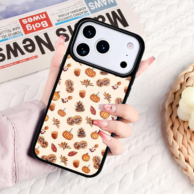 Autumn Leaves Fall Fox Pumpkin Phone Case For IPhone 17 16e 15 14 13 12 11 Pro Max Air Mini Soft Protective Cover