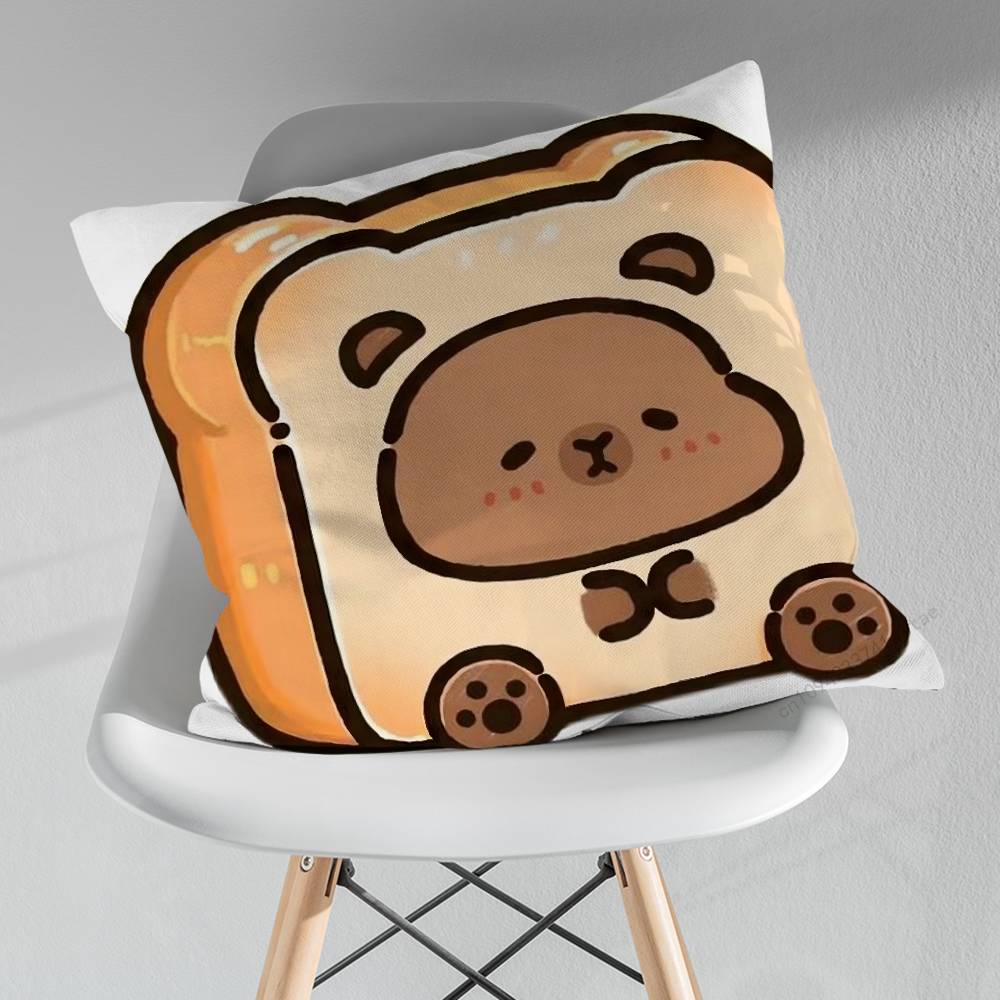 Cute Lindos Capibaras Various Sizes Square Pillow Case For Car Home Bedchamber Decor Birthday Gift
