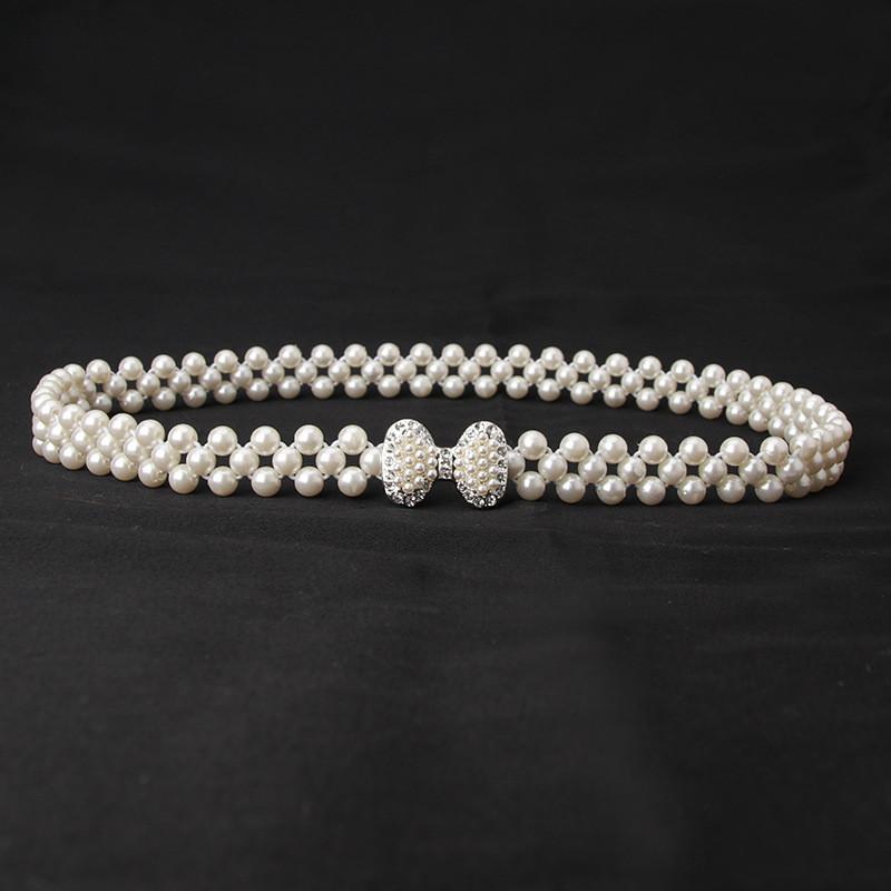 Elegant Pearl Waist Belt For Women With Rhinestones And Adjustable Fit For Summer Casual Wear