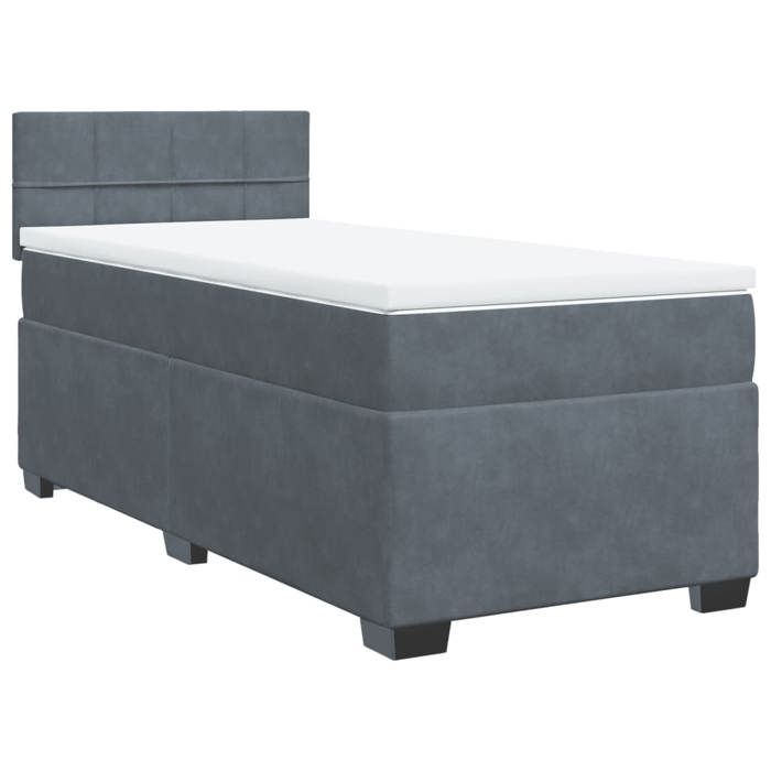 Maison Exclusive - Sommier à lattes de lit et matelas Gris foncé 80x200 cm Velours