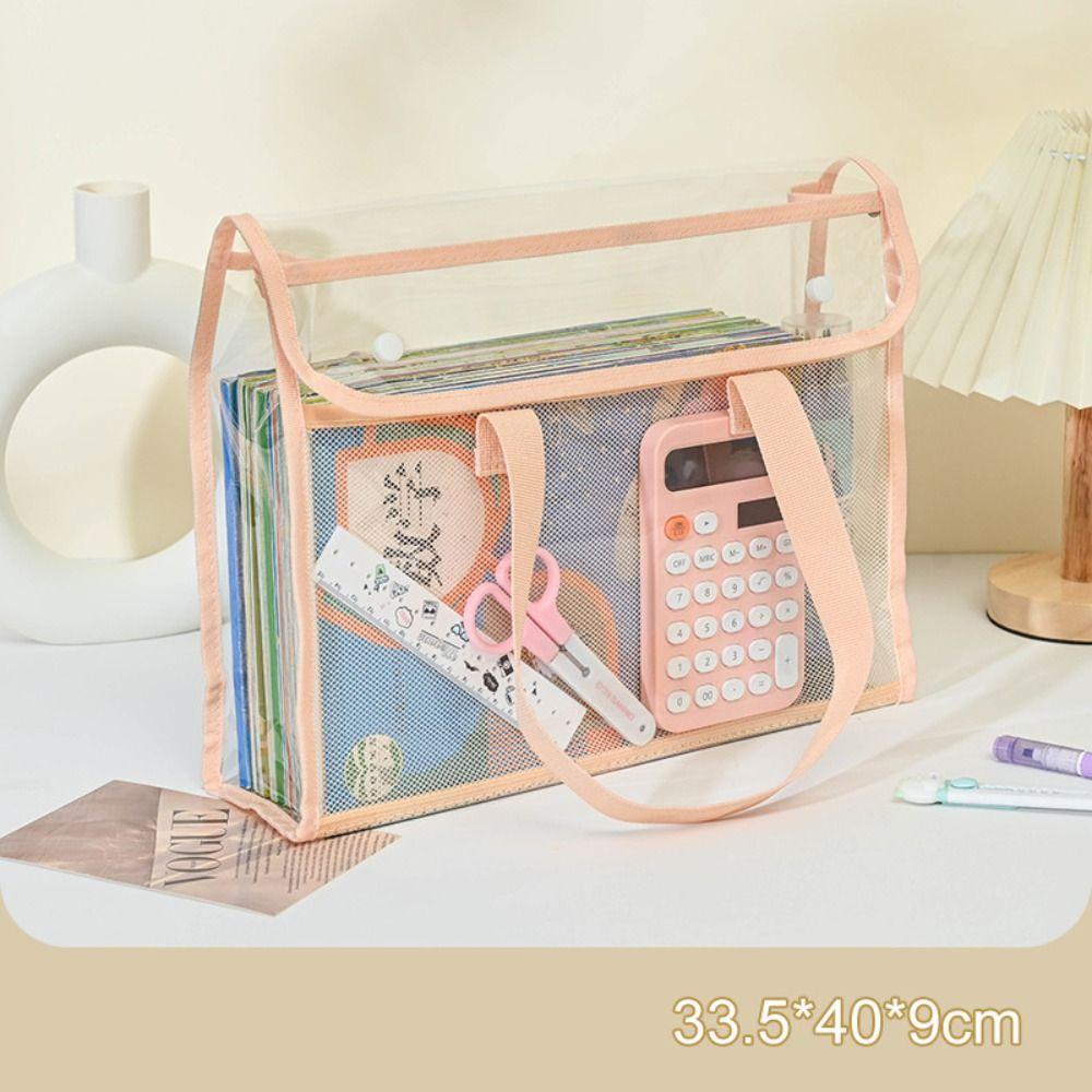 Mesh Test Paper Storage Bag Multifunctional Tutoring Bag Student Tote Bags  School Office Supplies