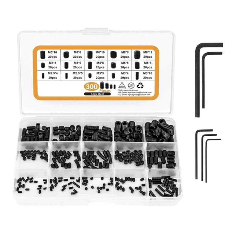 

300 шт. Винты с шестигранной головкой Винты с внутренним шестигранником из нержавеющей стали Винты с внутренним шестигранником от 2,5 до 8 мм 1