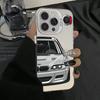 Fashionable Car Print Electroplate Silver IMD Phone Case For iPhone 16 11 12 13 14 15 Pro Max 7 8 Plus X XS XR Shockproof Cover
