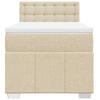 Box Spring Bed with Mattress Cream 100x200 cm Fabric