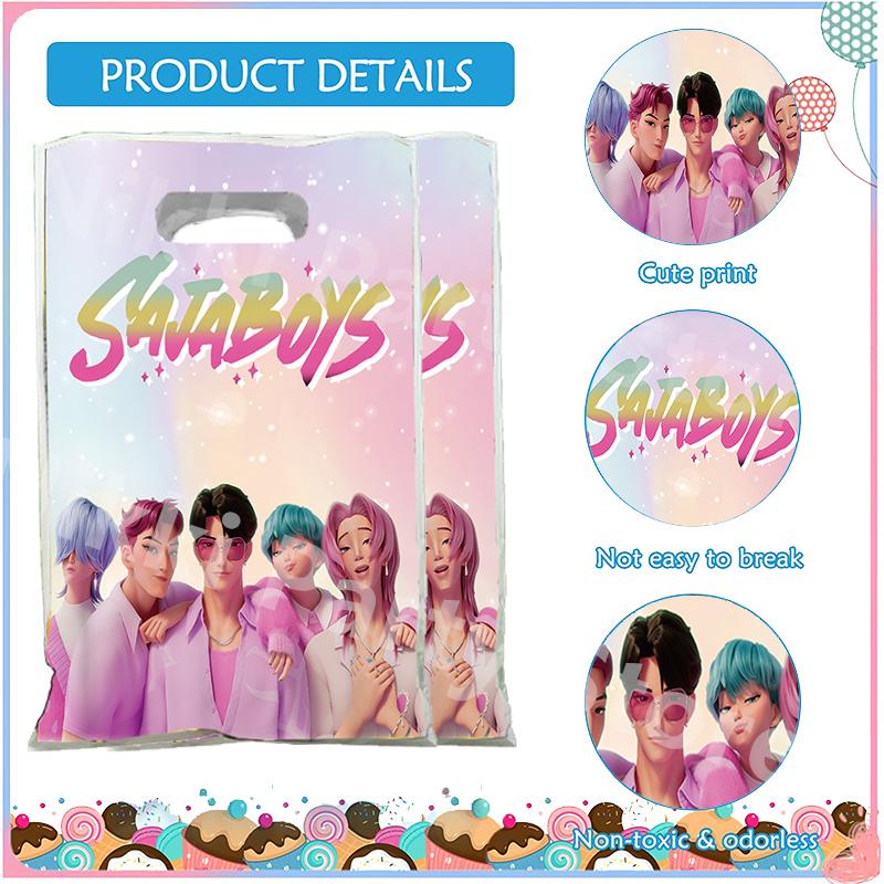 Sacos de Festa Caçadores de Demônios Kpop 16,5*25cm Sajaboys Saco de Doces Saco Surpresa Suprimentos de Festa de Aniversário Decorações Presente para Menina Lembrancinhas de Festa