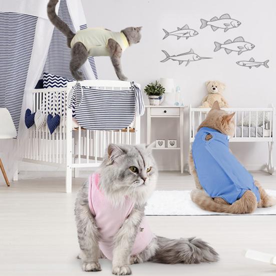 Cat Recovery Suit Breathable Kitten Onesie Bodysuit for Cats After Surgery Spay Abdominal Wounds Skin Diseases
