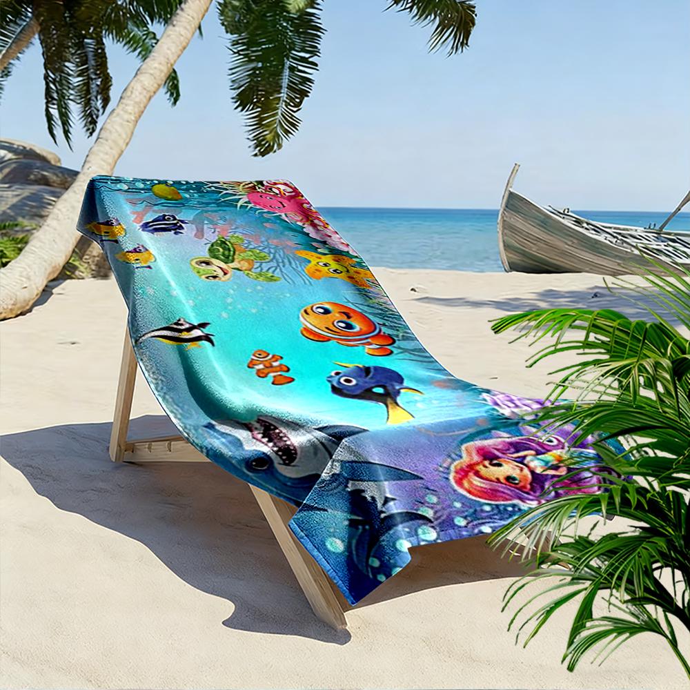 Colorful Underwater Cartoon Scene Beach Towel Quick-drying for Travel Outdoor Sports Jogging Beach and Swimming