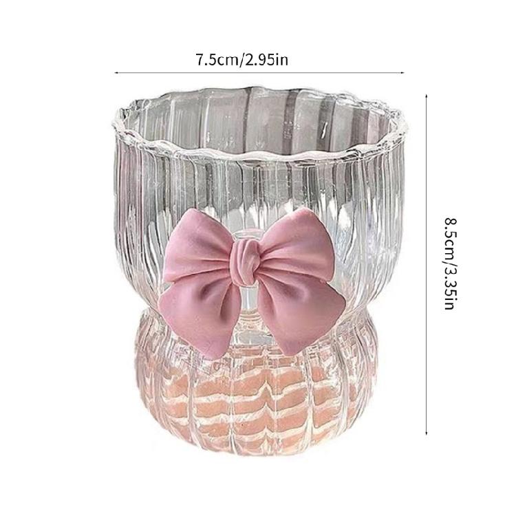 Glasbecher mit süßer Schleife Langlebiges Glasmaterial Leicht zu reinigen Wasserbecher