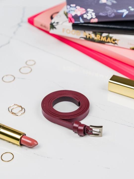 Classic, Narrow Women's Belt with a Silver Metal Buckle