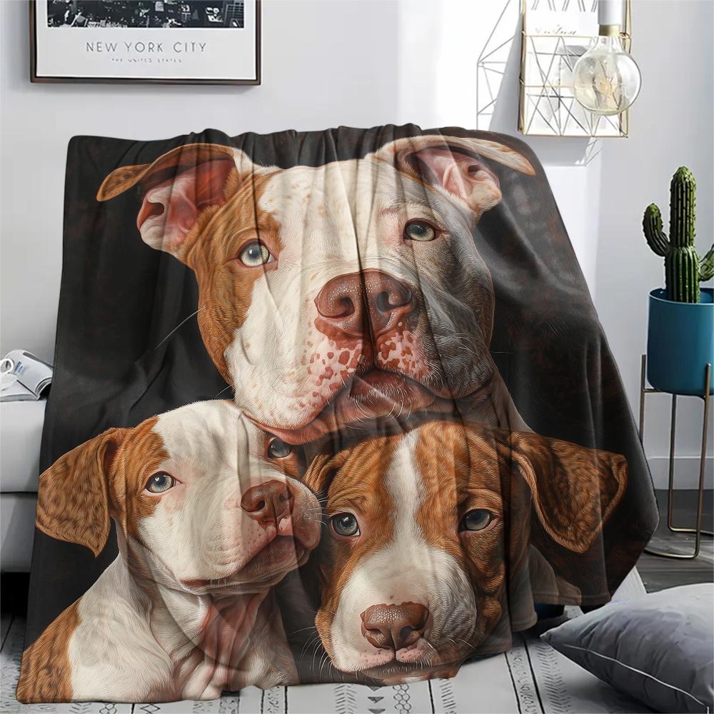 Pit Bull,pattern Flannel Blanket, High quality Comfortable for All Seasons, Home Decor, Warmth and Comfort, Perfect for Gifts.
