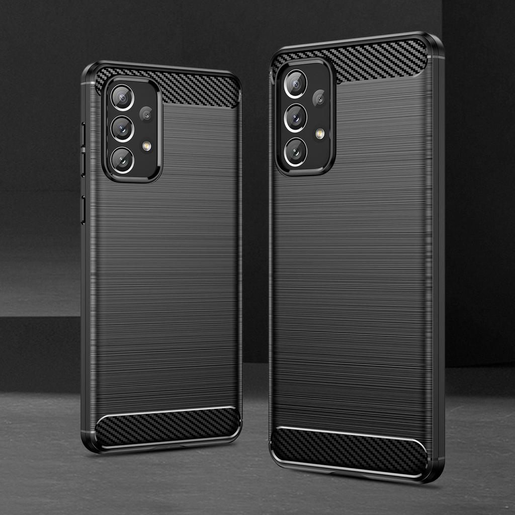 Carbon Case Flexible Case Cover Samsung Galaxy A73 Black