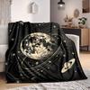 1pc Moon Saturn Print Blanket   Lightweight Flannel Throw Blanket For Sofa, Bed, Living Room, Office, Outdoor Travel, Camping