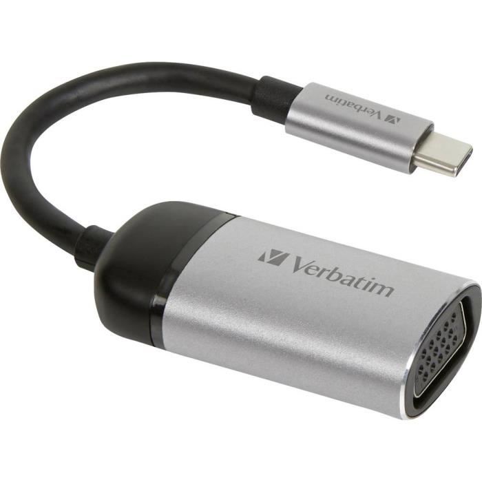 Adaptateur USB-C vers VGA - Verbatim - 49145 - 1x USB-C mâle - 1x VGA femelle - 0.10 m