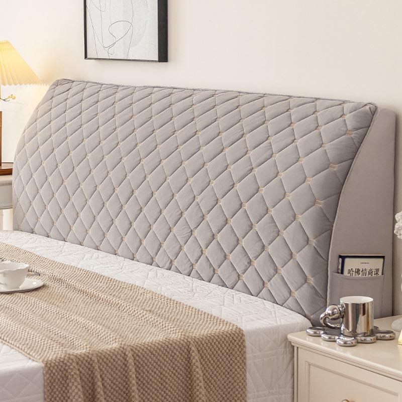 Утолщенный чехол на изголовье кровати Скандинавские мягкие чехлы на изголовье Однотонный Съемный чехол для изголовья Спальня Спинка Защитный чехол от пыли 120cm