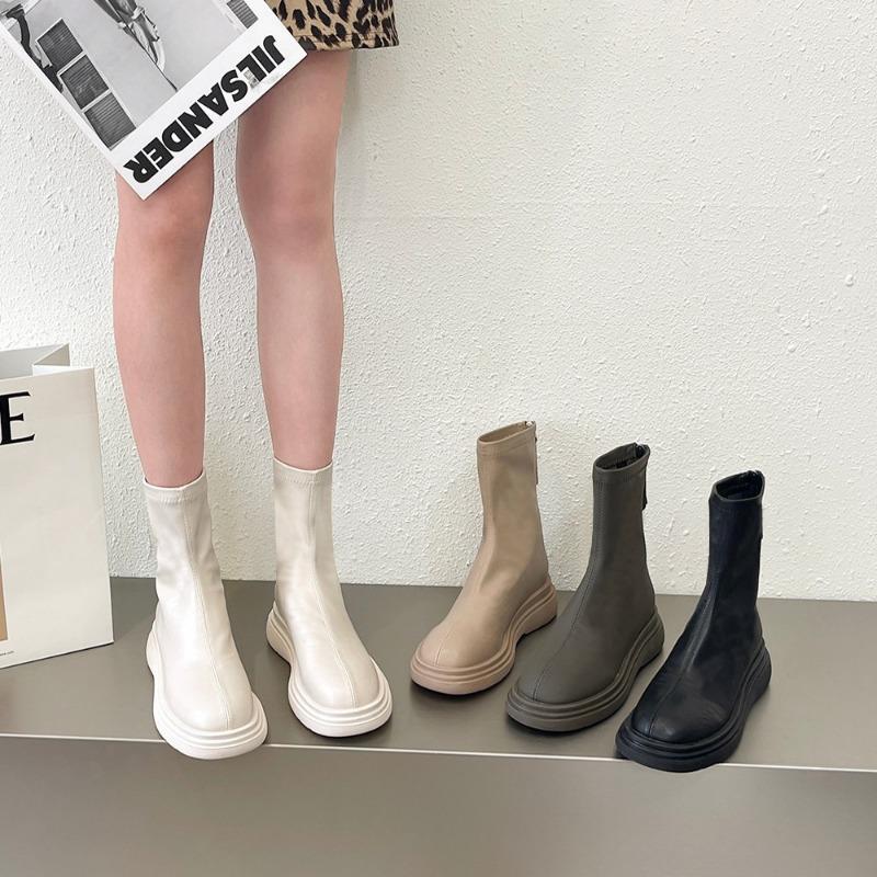 Martin Boots Women's Summer and Autumn New Chelsea Short Boots Thick-soled Elastic Thin Boots Women's Boots