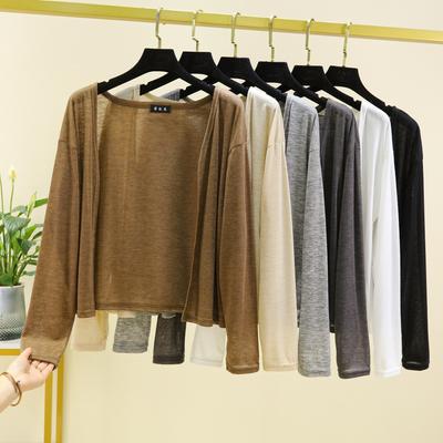 Women Thin Cardigan Long Sleeves Shirt Sun Protection Clothing Plus Size Loose Air-conditioned Cover Up Fashion Front-open Tops