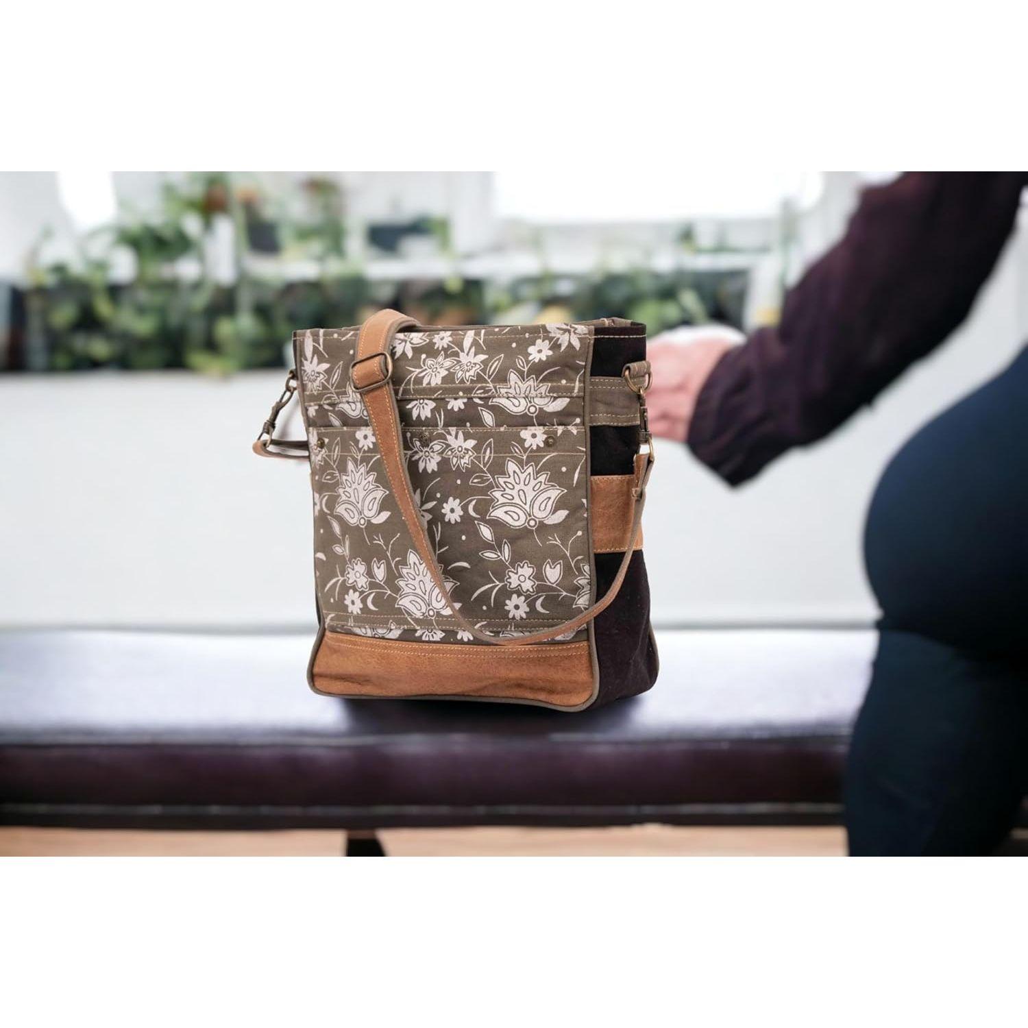 Сумки sel de mer сумка через плечо из переработанного холста для женщин и кожаный — фото 4