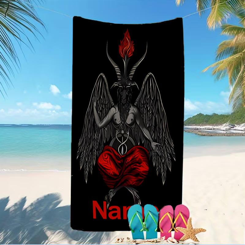 Customizable personalized beach towels Baphomet themed designs.Suitable for the beach, yoga, sports;ideal as beach accessories