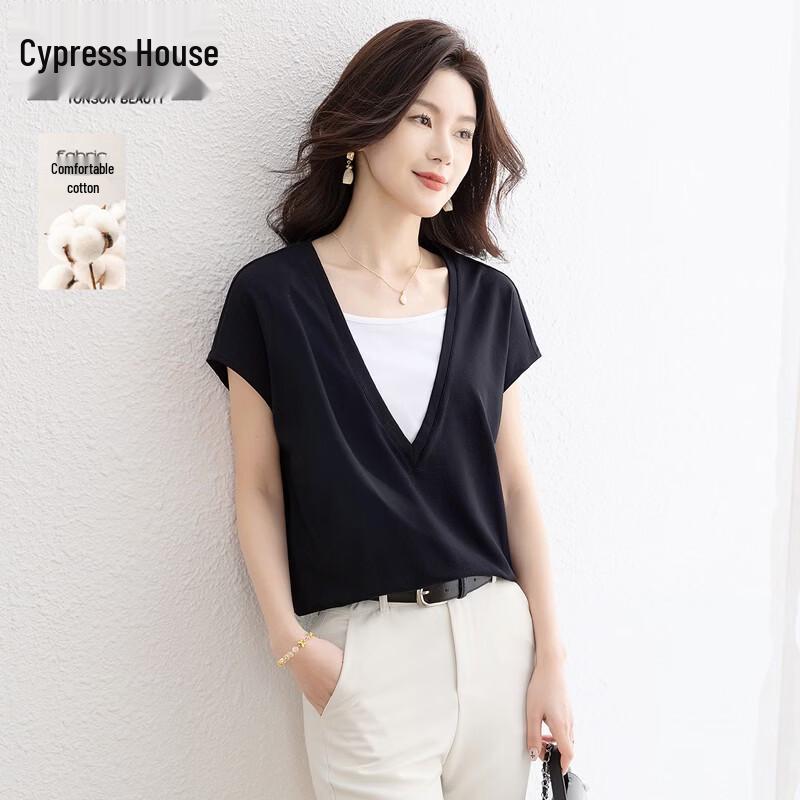 Women s Color Block Faux Two-Piece T-Shirt S